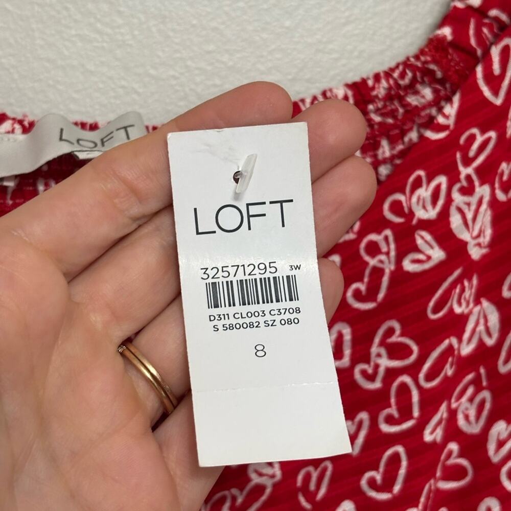 NEW LOFT Heart Cinched Sweetheart Neck Blouse - Size 8 - Picture 7 of 9